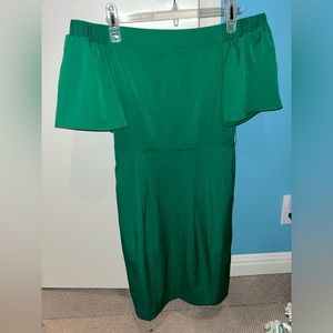 Eliza J Green Off the Shoulder Dress